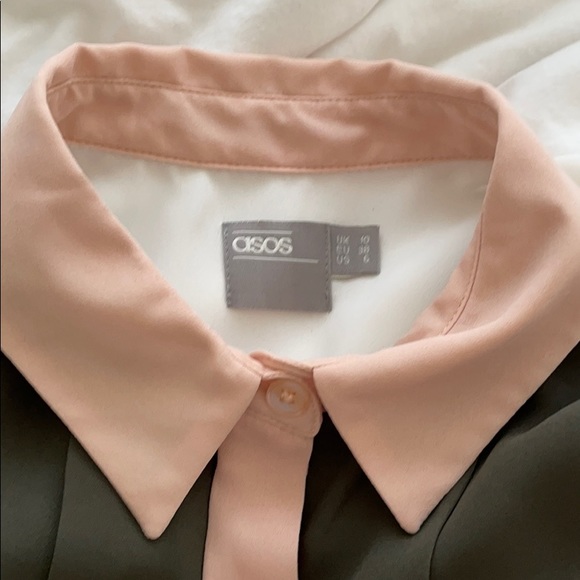 ASOS colorblock pink blouse shirt - Picture 2 of 5